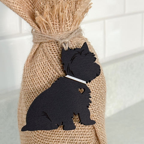 Custom Black Terrier Gift Tag Ornament