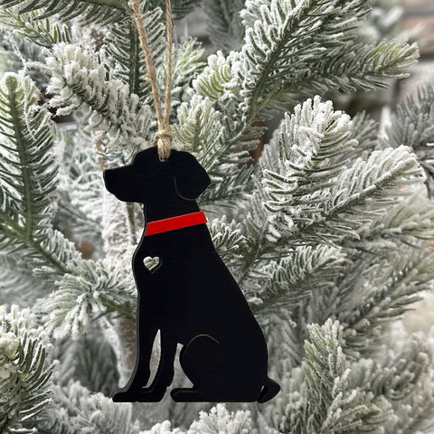 Custom Black Lab Dog Ornament