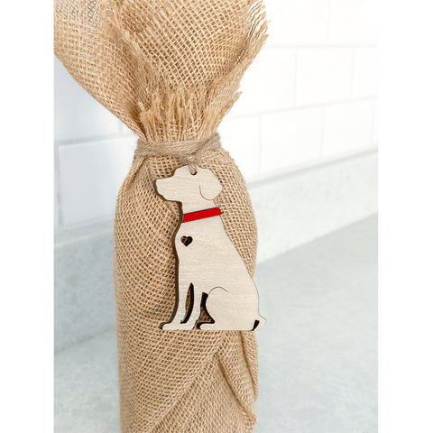 Custom Golden Lab Gift Tag Ornament